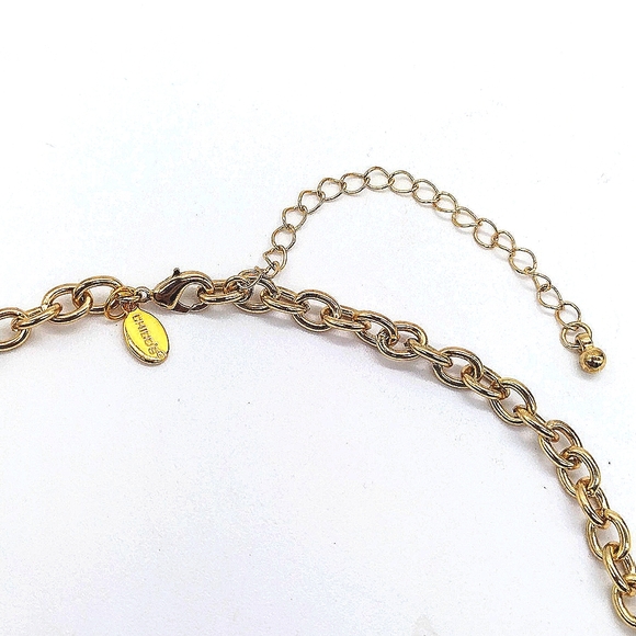 CHICO'S 16" Colorful Rainbow Statement Collar Necklace in Gold Tone - Picture 4 of 4